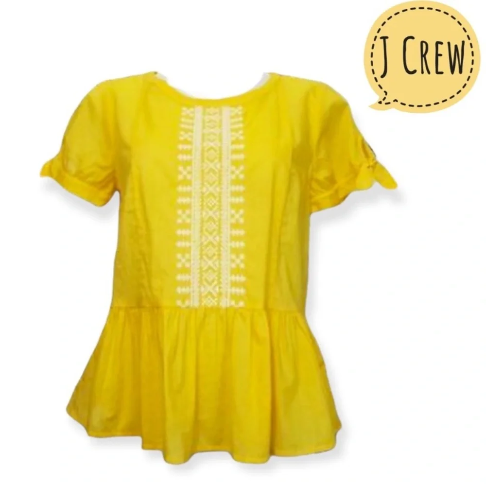 J. Crew Yellow Peplum yellow Blouse women’s top Sz 2